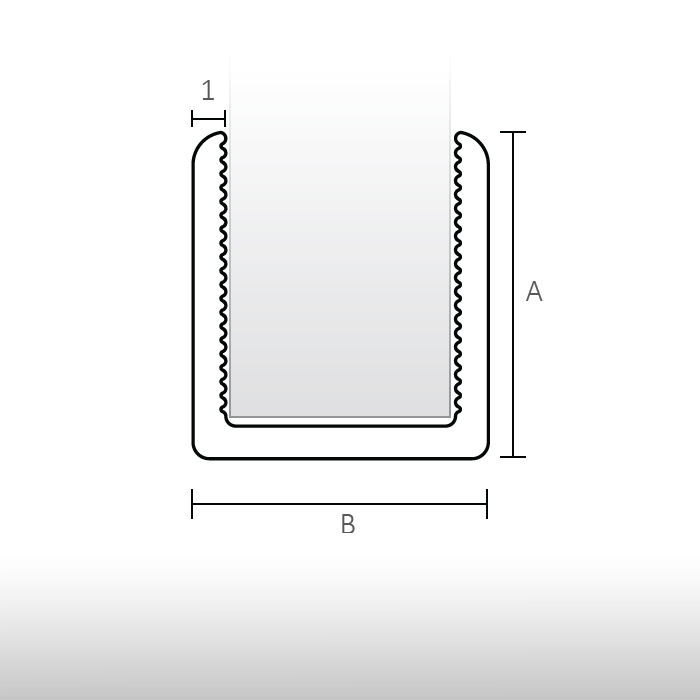Profil en U en aluminium 10 x 9 pour panneaux décoratifs