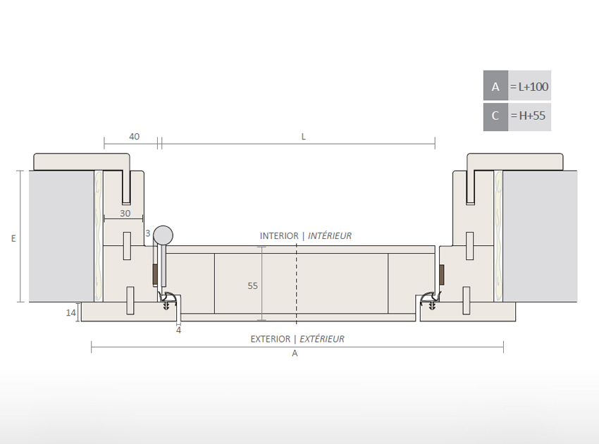 Huisserie pour porte battante affleurant extérieur CF-FCE (1 Feuille)